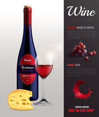 Wall Mural - Wine Realistic Poster