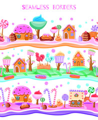 Sticker - Candy Land Flat Seamless Border