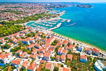 City Of Zadar Waterfront Aerial Summer View