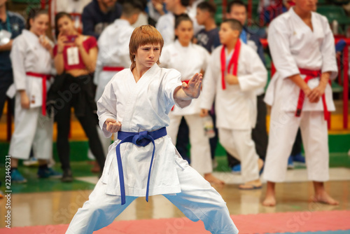 Dekoracja na wymiar  karate-facet-robi-kata-na-mistrzostwach