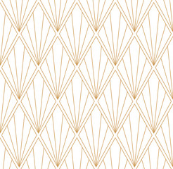 Vector Square Art Deco Pattern. Seamless Abstract Background. Geometric Vintage Style Texture.