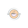 © gunayaliyeva - cup of coffee and arrow colored icon. Element of colored coffee icon for mobile concept and web apps. Color cup of coffee and arrow icon can be used for web and mobile
