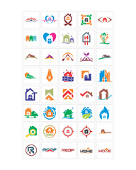 Wall Mural - variation mixed real estate image vector icon logo symbol set