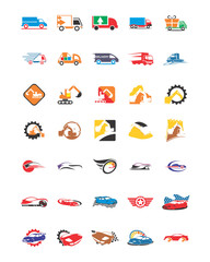 Canvas Print - variation mixed transportation car image vector icon logo symbol set