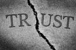 Broken Trust Illustrated with Cracked Concrete