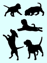 Wall Mural - Beagle dog silhouette 02. Good use for symbol, logo, web icon, mascot, sign, or any design you want.