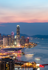 Wall Mural - hong kong skyline at night