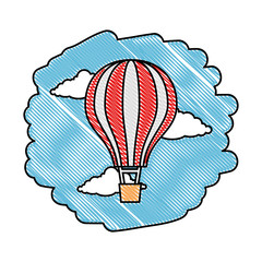 Sticker - balloon air hot flying on sky