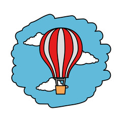 Sticker - balloon air hot flying on sky