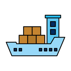 Wall Mural - cargo ship isolated icon