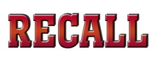Recall 3D Red Logo Stamp Banner