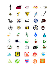 Canvas Print - variation mixed automotive spare parts image vector icon logo symbol set