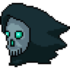 Poster - vector pixel art skull mask