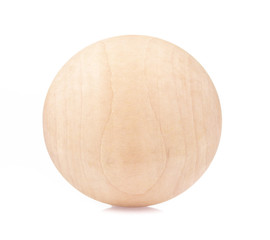 Wall Mural - Wooden ball isolated on white background.