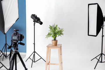 Wall Mural - Interior of modern photo studio with professional equipment