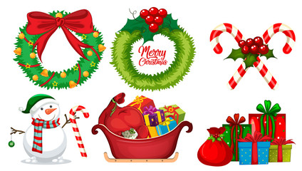 Canvas Print - a set of christmas element