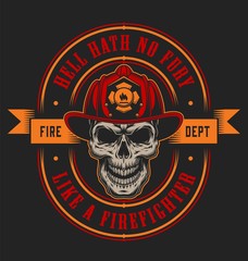 vintage firefighting emblem concept