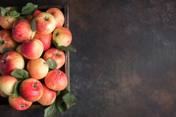 Sticker - Red apples in wooden box