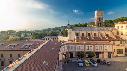 Sticker - Church of the Capuchins of Albano Laziale illuminated by the sun timelapse in a summer day