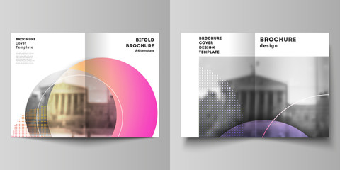 Wall Mural - the vector layout of two a4 format cover mockups design templates for bifold brochure, magazine, fly