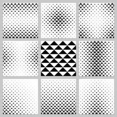 Poster - black and white triangle shape pattern design set