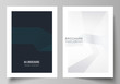 The vector illustration of the editable layout of A4 format cover mockups design templates with geometric background made from dots for brochure, magazine, flyer, booklet, annual report.