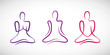 person doing yoga in different positions line drawing