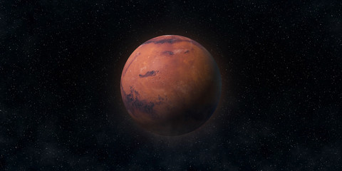 Wall Mural - Red planet Mars. Astronomy and science concept. Elements of this image furnished by NASA