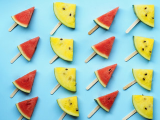 watermelon on blue pastel background