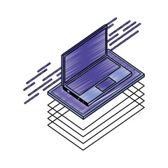 Sticker - laptop computer isometric icon