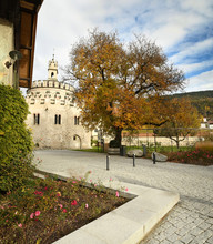 Abbey Of Novacella, South Tyrol, Bressanone, Italy. The Augustinian Canons Regular Monastery Of Neustift Was Founded By Bishop Of Brixen, The Blessed Hartmann In 1142.