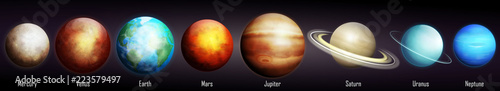Fotomural Planets of the Solar System vector illustration