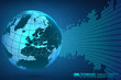 © creadib - Abstract technology background with world globe
