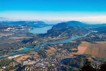 Sticker - Vue sur le Rhône et le Lac du Bourget depuis le Grand Colombier