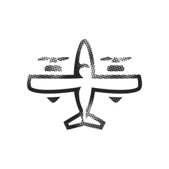 Wall Mural - Halftone Icon - Vintage airplane