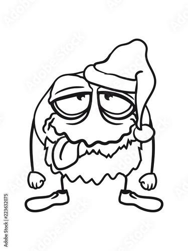 Fotografija betrunken weihnachten weihnachtsmann nikolaus geschenke monster stehen alt kopf