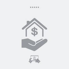 Wall Mural - Home cost icon - Dollar