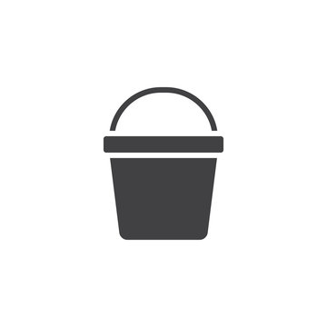 Bucket vector icon. filled flat sign for mobile concept and web design. Pail solid icon. Symbol, logo illustration. Pixel perfect vector graphics