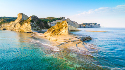 Beautiful view of Cape Drastis in the island of Corfu in Greece