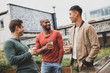 © ReeldealHD images - Group of male friends in an outdoor bar