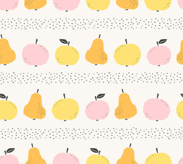Aufkleber - seamless pattern with apples and pears