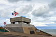 Beautiful view of the WW2 Omaha Beach National Guard Monument in Normandy, France, build on the remains of a german bunker