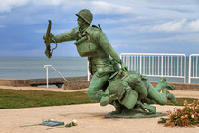 Beautiful View Of The Omaha Beach 116th Regimental Combat Team Memorial In Normandy, France
