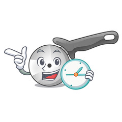 Sticker - With clock character pizza cutter with handle cartoon