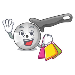 Poster - Shopping character pizza cutter with handle cartoon