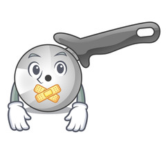 Poster - Silent pizza cutter knife isolated on mascot