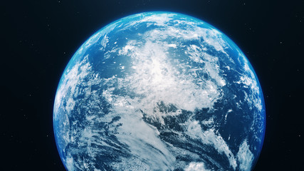 Wall Mural - blue realistic glow earth in open space