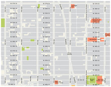 New York City, Theater District, Midtown Manhattan Vector Map