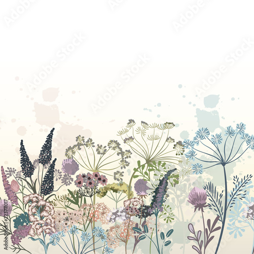 Fotografía Beautiful vector hand drawn flowers illustration for design