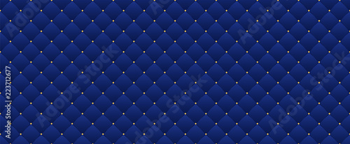 Cuadros en Lienzo Navy blue seamless pattern in retro style with a gold crown